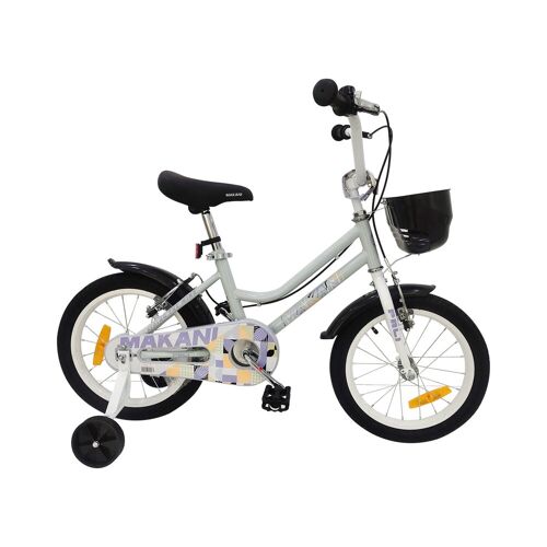 Makani Kinderfahrrad Pali 14 Zoll, verstellbar, Stützräder, Frontkorb, Klingel blau