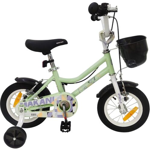 Makani Kinderfahrrad 12 Zoll Pali Stützräder Klingel Sitz und Lenker verstellbar grün