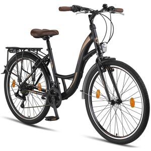 Licorne Bike Stella Premium City Bike 20,24,26 und 28 Zoll Fahrrad für Mädchen Herren und Damen 21 Gang (6 Gang bei 20 Zoll) Holland Citybike