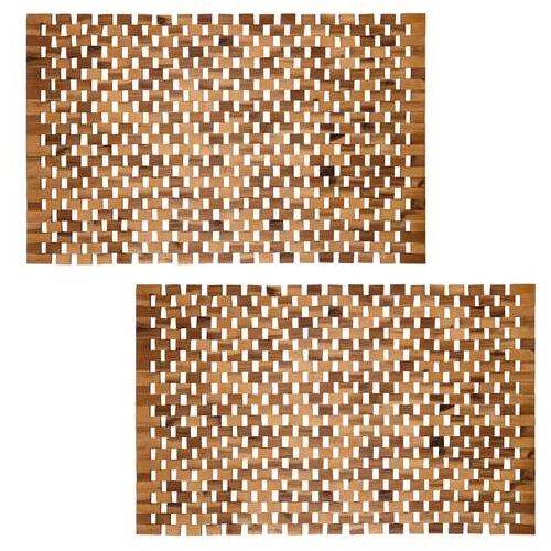 PANA®eco Badematte Holz • Fußmatte 100% Akazienholz • Badvorleger Holz rutschfest • Holzmatte aus Echtholz • Badteppich Holz • Saunamatte • Holzvorleger • 1er und 2er Packs • verschiedene Größen