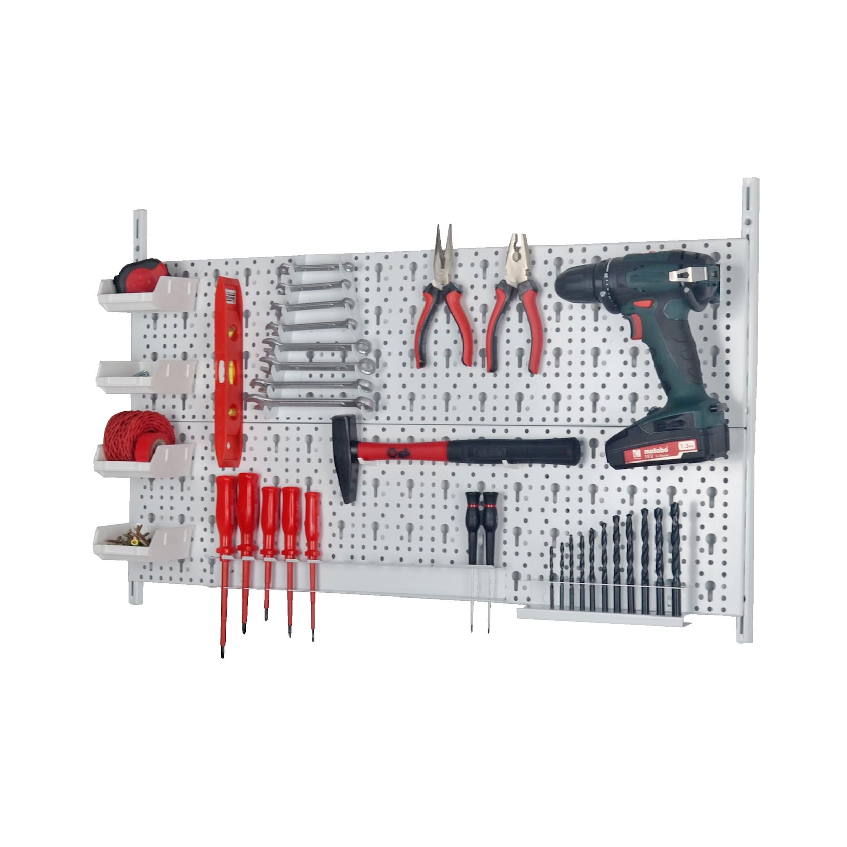 DIY Element System GmbH Element System Werkzeug-Aufhängeset 19tlg. weiß Lochwand Werkstattordnung Regal-System