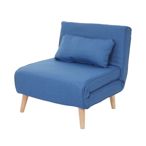 MCW Schlafsessel MCW-D35, Schlafsofa Funktionssessel Klappsessel Relaxsessel Jugendsessel Sessel, Stoff/Textil ~ blau