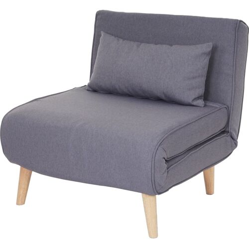 MCW Schlafsessel MCW-D35, Schlafsofa Funktionssessel Klappsessel Relaxsessel Jugendsessel Sessel, Stoff/Textil ~ hellgrau