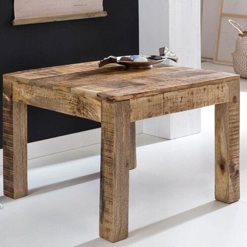 Finebuy Couchtisch 60 x 60 x47 cm Wohnzimmertisch Kaffeetisch Mangoholz Holztisch