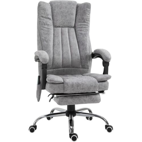 HOMCOM Bürostuhl mit Massage und Heizfunktion grau 62 x 67 x 113-120 cm (LxBxH)   Chefsessel Massagesessel Bürosessel PC-Stuhl