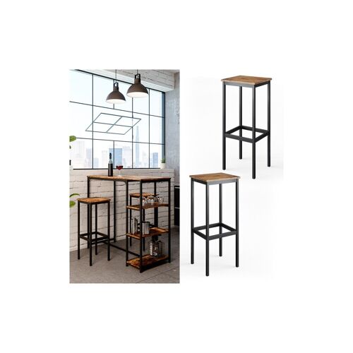 Vicco Barhocker Barstühle 2er Set Küchenstühle mit Fußstütze für Bartisch Küche