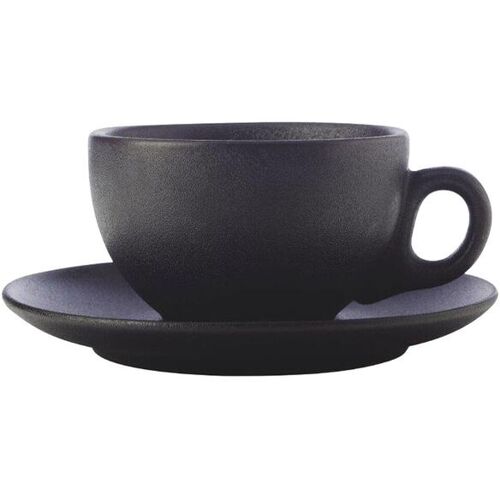 Maxwell & Williams Kaffeetasse mit Untertasse Caviar Black 250 ml