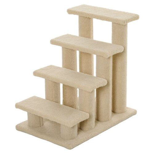 PawHut Katzentreppe mit 4 Stufen 63,5 x 43 x 60 cm   Tiertreppe Hundetreppe Treppe für Tiere