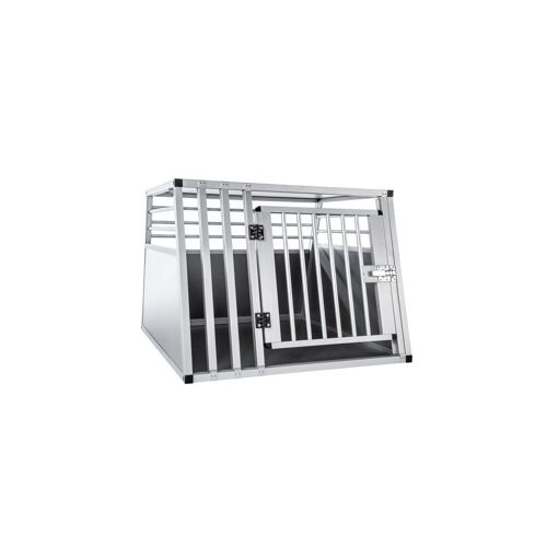 KAHU® Aluminium Hundetransportbox • 82x80x60cm • Transportbox fürs Auto • Hunde-Box