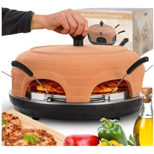 Heidenfeld Kitchen & Cooking Heidenfeld Mini-Pizzaofen Pizzachef, Pizzadom für 6 Personen, Terrakotta-Kuppel, 1.100 Watt