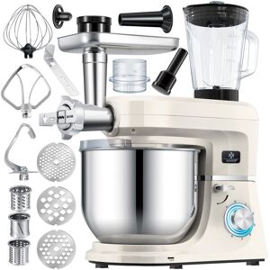 KESSER® 3 in 1 Universal Küchenmaschine K-KM 3000 mit Fleischwolf Knetmaschine Multifuntionale Rührmaschine 5,5L Schüssel mit 3 Rührwerkzeuge 1,5L Entsafter Wurst Set Pasta & Plätzchenformen