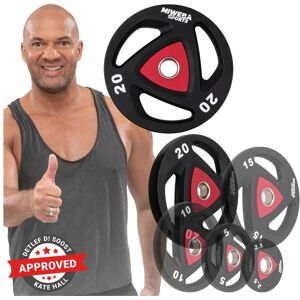 Miweba Sports Hantelscheiben Olympia, Ø 50/51 mm, 2er-Set, 2,5-20 kg, Hantel-Gewichte aus Stahl (2x 20,0 Kg)