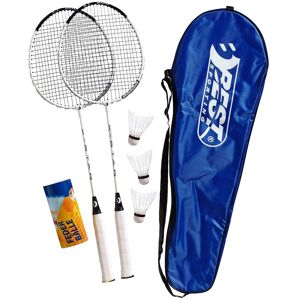 Best Sporting Badminton Schläger Set 200 XT mit Bällen I 2 Federballschläger mit 3 Federbällen I Leichte Badmintonschläger 108 g I Federball Schläger mit Lawntex Saiten I inkl. Tragetasche