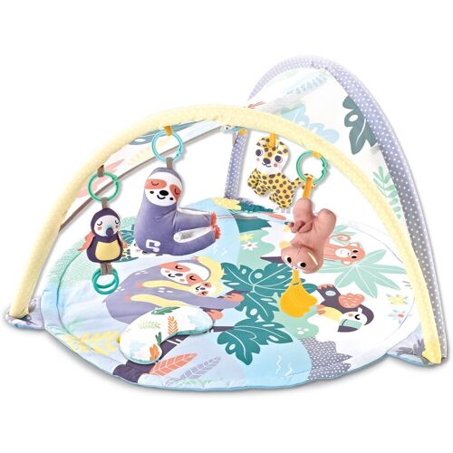 Kikkaboo Spielbogen Sleepy Faultier, Krabbeldecke, Hängespielzeuge, Kissen lila