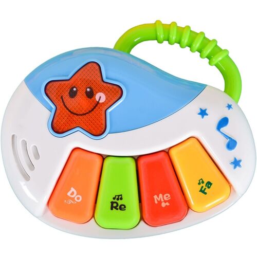 Moni Baby Musikspielzeug-Set Rock Star LT80011 Klavier Tamburin Ente Musik Licht bunt