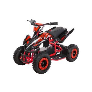 Actionbikes Motors Kinderquad Racer 1000, Pocket-Quad mit 1000 Watt Elektromotor, 3 Batterien, Stoßdämpfer, bis 25 km/h (Schwarz Rot)