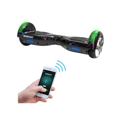 ROBWAY W1 Hoverboard für Erwachsene und Kinder, 6,5 Zoll, Self-Balance, Bluetooth, App, 700 Watt, LEDs (Laserlight)