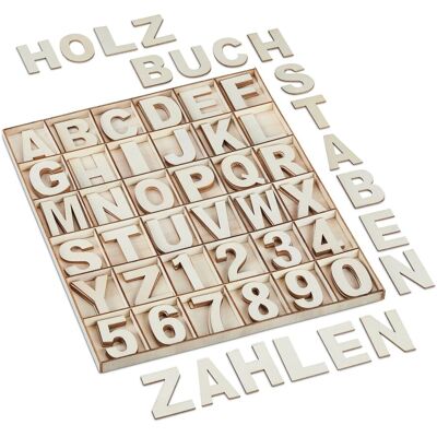 Relaxdays Holzbuchstaben und Zahlen Set Holz Natur Lernhilfe 5 cm 280 g Relaxdays Holzbuchstaben und Zahlen Set Holz Natur Lernhilfe 5 cm 280 g
