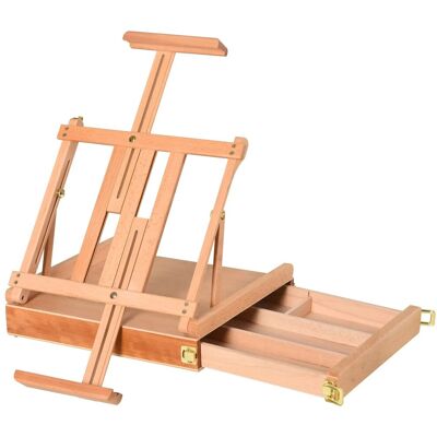 Vinsetto Staffelei Faltbar mit Schublade Buchenholz Natur 42 x 36 x 12,5 cm Vinsetto Staffelei Faltbar mit Schublade Buchenholz Natur 42 x 36 x 12,5 cm