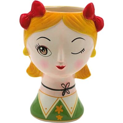 Dekohelden24 Pflanzgefäß Keramik Vase Frau mit Schleife Blumenvase Übertopf Pflanztopf in Bunt Größe B/H/T 15 x 23 x 13cm Dekohelden24 Pflanzgefäß Keramik Vase Frau mit Schleife Blumenvase Übertopf Pflanztopf in Bunt Größe B/H/T 15 x 23 x 13cm