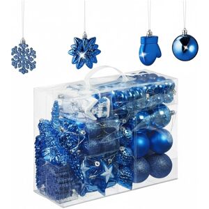 Relaxdays Blaues Weihnachtskugel-Set 100 - Baumschmuck Relaxdays Blaues Weihnachtskugel-Set 100 - Baumschmuck