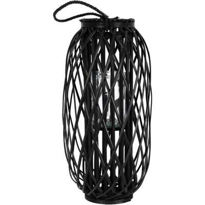 ECD Germany Laterne Ried 60xØ27 cm Natur mit Henkel und Glaseinsatz ECD Germany Laterne Ried 60xØ27 cm Natur mit Henkel und Glaseinsatz
