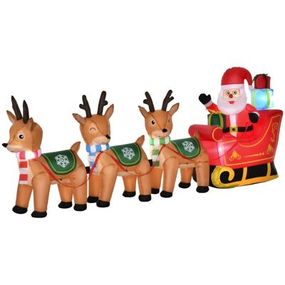 HOMCOM Aufblasbarer Weihnachtsmann auf Schlitten HOMCOM Aufblasbarer Weihnachtsmann auf Schlitten