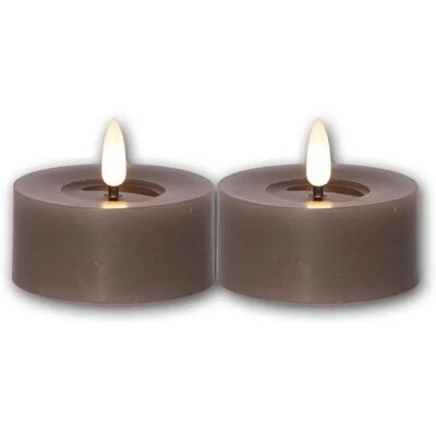 Star Trading LED Teelicht FLAMME FLOW L Taupe Timer 2er Set Star Trading LED Teelicht FLAMME FLOW L Taupe Timer 2er Set