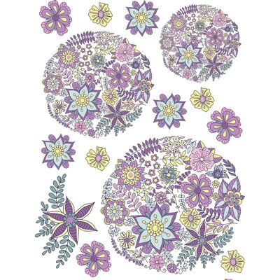 Sanders & Sanders Lila Rosa Gelb Blumen Wandbild - 65x85cm Sanders & Sanders Lila Rosa Gelb Blumen Wandbild - 65x85cm
