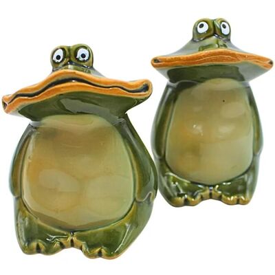 Dekohelden24 2er Set Deko Frösche Breitmaulfrösche Frösche für Garten aus Keramik in Dunkelgrün Größe L B H ca. 7 x 7 x 10 cm Dekohelden24 2er Set Deko Frösche Breitmaulfrösche Frösche für Garten aus Keramik in Dunkelgrün Größe L B H ca. 7 x 7 x 10 cm