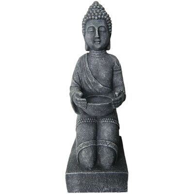 Relaxdays Buddha Figur Polyresin Grau Wetterfest Frostsicher 43 cm x 16 cm x 15 cm Relaxdays Buddha Figur Polyresin Grau Wetterfest Frostsicher 43 cm x 16 cm x 15 cm