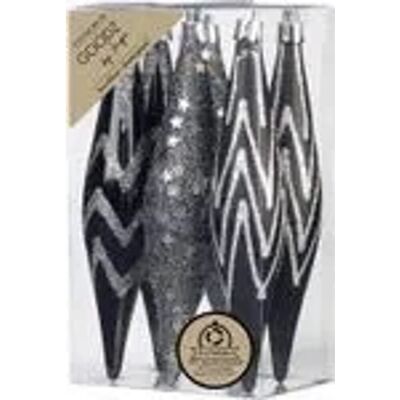 Inge's Christmas Decor Inge`s Christmas Decor GmbH Christbaumschmuck Eiszapfen Kunststoff 15 cm 6 Stück Schwarz Anthrazit Inge's Christmas Decor Inge`s Christmas Decor GmbH Christbaumschmuck Eiszapfen Kunststoff 15 cm 6 Stück Schwarz Anthrazit