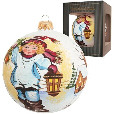 Krebs Glas Lauscha Weihnachtskugel Junge mit Laterne Mehrfarbig 10cm Krebs Glas Lauscha Weihnachtskugel Junge mit Laterne Mehrfarbig 10cm