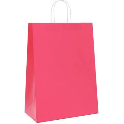 vidaXL Rosa 250 Stk. Kraftpapiertragetaschen - Papiertragetaschen vidaXL Rosa 250 Stk. Kraftpapiertragetaschen - Papiertragetaschen