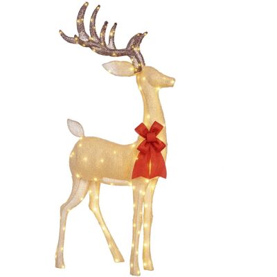 Outsunny LED Rentier Stahl Polyester 66L x 25B x 135H cm Gold Outsunny LED Rentier Stahl Polyester 66L x 25B x 135H cm Gold