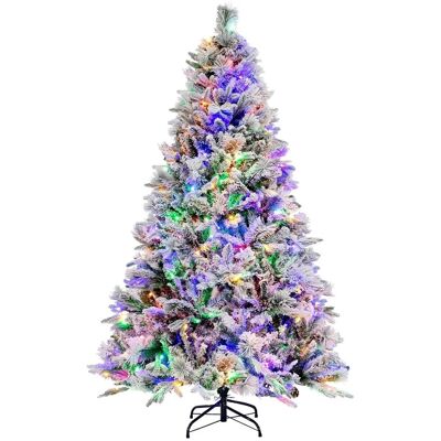 Costway Künstlicher Weihnachtsbaum mit 8 Lichtmodi Weiß 180cm Costway Künstlicher Weihnachtsbaum mit 8 Lichtmodi Weiß 180cm