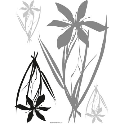 Sanders & Sanders Wandtattoo Blumen Grau und Schwarz 65 x 85 cm 600253 Sanders & Sanders Wandtattoo Blumen Grau und Schwarz 65 x 85 cm 600253