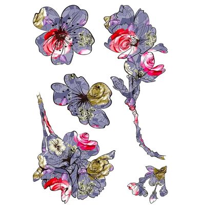 Sanders & Sanders Wandtattoo Blumen Lila Gelb und Rot 42,5 x 65 cm 600325 Sanders & Sanders Wandtattoo Blumen Lila Gelb und Rot 42,5 x 65 cm 600325