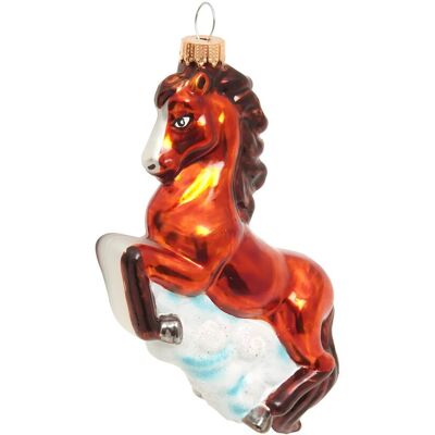 Krebs Glas Lauscha Baumschmuck Feuerpferd Braun 12cm Krebs Glas Lauscha Baumschmuck Feuerpferd Braun 12cm