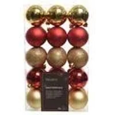 Kaemingk Weihnachtskugeln Rot Gold - 30 Stück Kaemingk Weihnachtskugeln Rot Gold - 30 Stück
