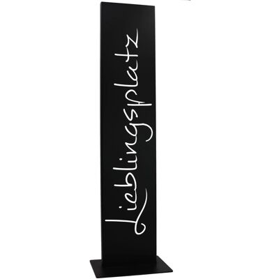 Rostikal Lieblingsplatz Schild aus Metall in Schwarz Matt Pulverbeschichtet zum Hinstellen Rostikal Lieblingsplatz Schild aus Metall in Schwarz Matt Pulverbeschichtet zum Hinstellen