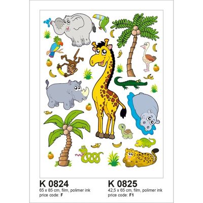 Sanders & Sanders Wandtattoo Dschungeltiere Gelb Grün und Grau 65 x 85 cm 600305 Sanders & Sanders Wandtattoo Dschungeltiere Gelb Grün und Grau 65 x 85 cm 600305