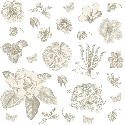 Sanders & Sanders Wandtattoo Blumen Grau 30 x 30 cm 601329 Sanders & Sanders Wandtattoo Blumen Grau 30 x 30 cm 601329