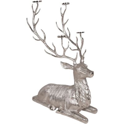DELUKE Deko-Hirsch LIAM mit Kerzenhaltern Aluminium Silber 140x99x90,5cm Hirsch-Skulptur Tier-Dekoration DELUKE Deko-Hirsch LIAM mit Kerzenhaltern Aluminium Silber 140x99x90,5cm Hirsch-Skulptur Tier-Dekoration