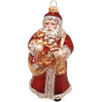 Krebs Glas Lauscha Baumschmuck Santa Nostalgie mit Korb Rot 17cm Krebs Glas Lauscha Baumschmuck Santa Nostalgie mit Korb Rot 17cm
