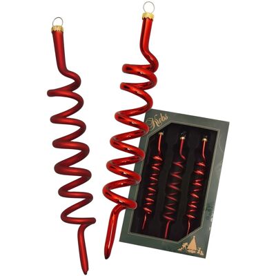 Krebs Glas Lauscha Baumschmuck Korkenzieher-Set Rot 14cm Krebs Glas Lauscha Baumschmuck Korkenzieher-Set Rot 14cm