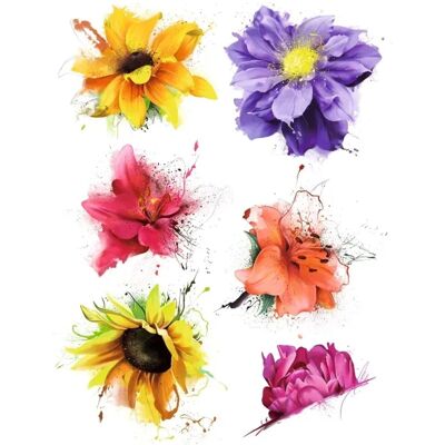 Sanders & Sanders Wandtattoo Blumen Gelb Lila und Rosa 65 x 85 cm 600275 Sanders & Sanders Wandtattoo Blumen Gelb Lila und Rosa 65 x 85 cm 600275