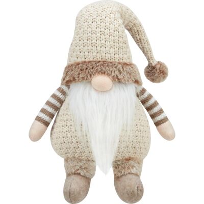 Stoff-Wichtel Sitzend Beige-Braun 17 cm x 12 cm x 46 cm Stoff-Wichtel Sitzend Beige-Braun 17 cm x 12 cm x 46 cm
