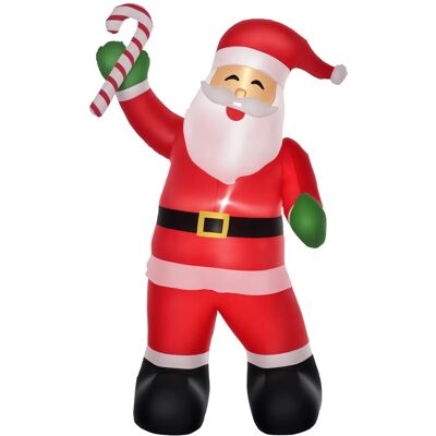 HOMCOM Aufblasbarer Weihnachtsmann mit Zuckerstange HOMCOM Aufblasbarer Weihnachtsmann mit Zuckerstange