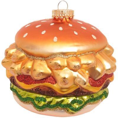 Krebs Glas Lauscha Baumschmuck Pommes-Burger Goldfarbig 10cm Krebs Glas Lauscha Baumschmuck Pommes-Burger Goldfarbig 10cm